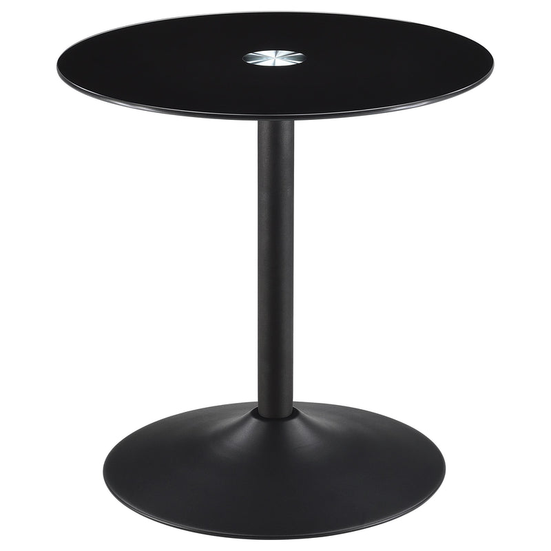 Ganso 3-piece Round Glass Top Coffee and End Table Set Black - detail 3