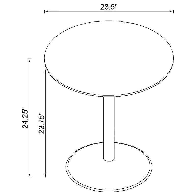 Ganso 3-piece Round Glass Top Coffee and End Table Set Black - detail 5