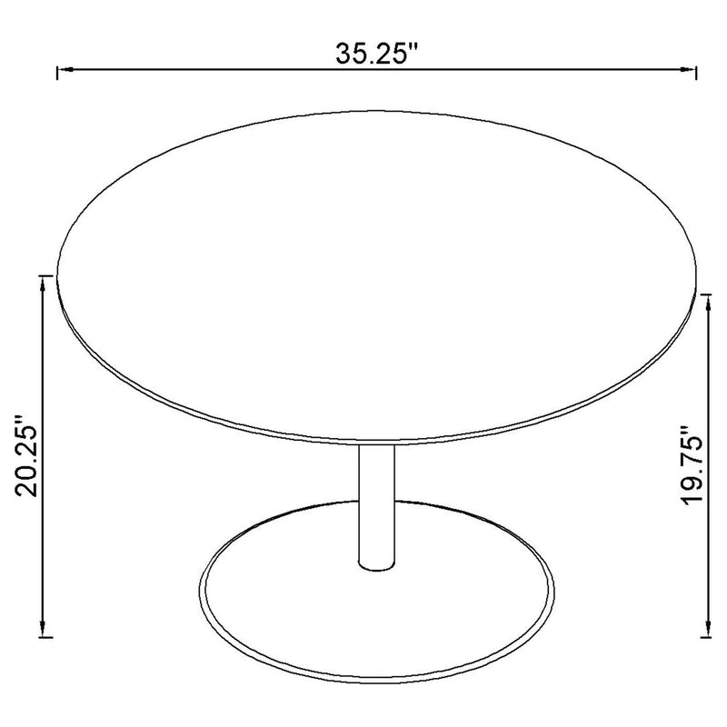 Ganso 3-piece Round Glass Top Coffee and End Table Set Black - detail 6