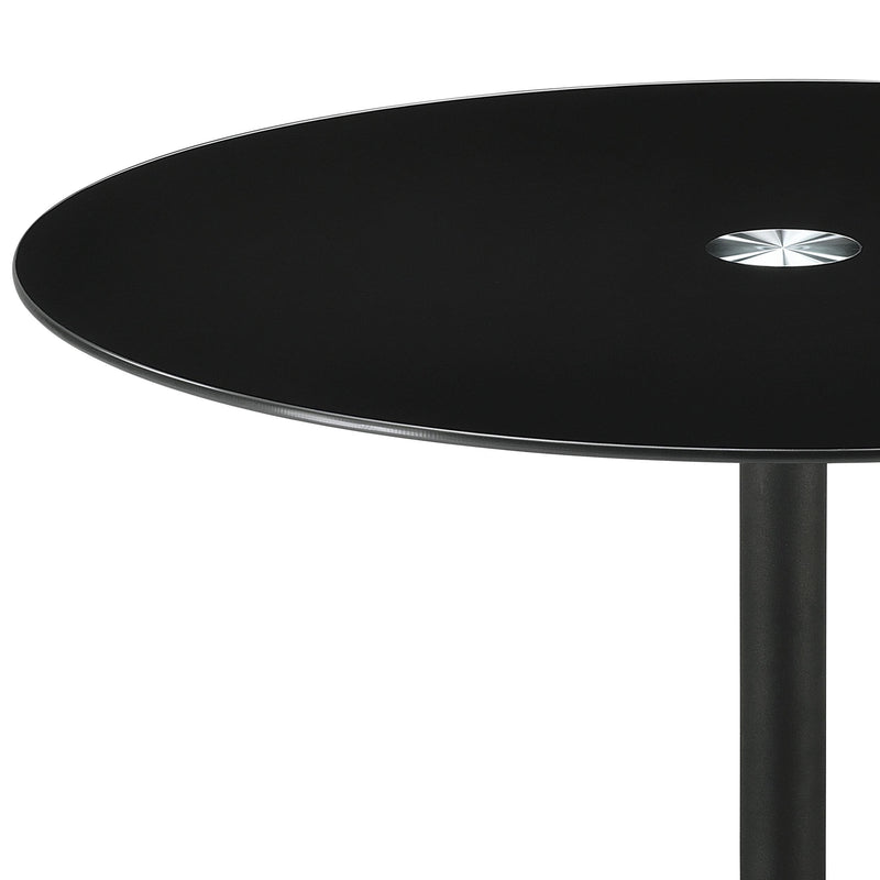 Ganso Round Metal Coffee Table With Tempered Glass Top