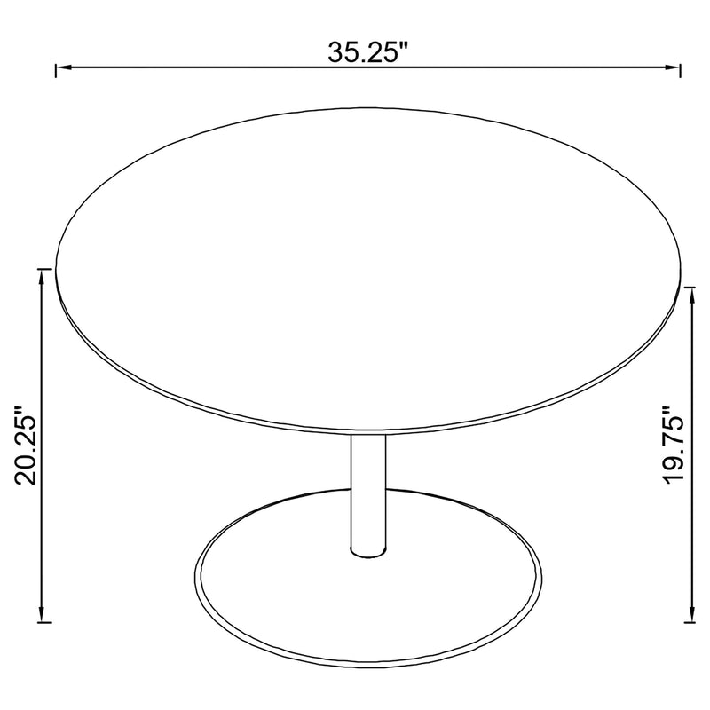 Ganso Round Metal Coffee Table With Tempered Glass Top