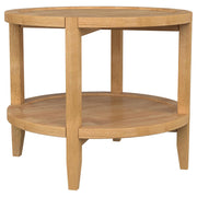 Camillo Round Solid Wood Side End Table Maple Brown - detail 3