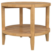 Camillo Round Solid Wood Side End Table Maple Brown - detail 4