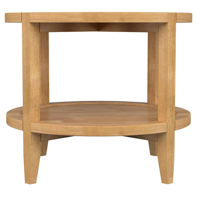 Camillo 2-piece Round Coffee and End Table Set Maple - detail 5