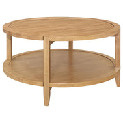 Camillo 2-piece Round Coffee and End Table Set Maple - detail 7