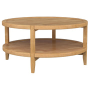 Camillo Round Solid Wood Coffee Table Maple Brown - detail 3