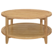Camillo Round Solid Wood Coffee Table Maple Brown - detail 5