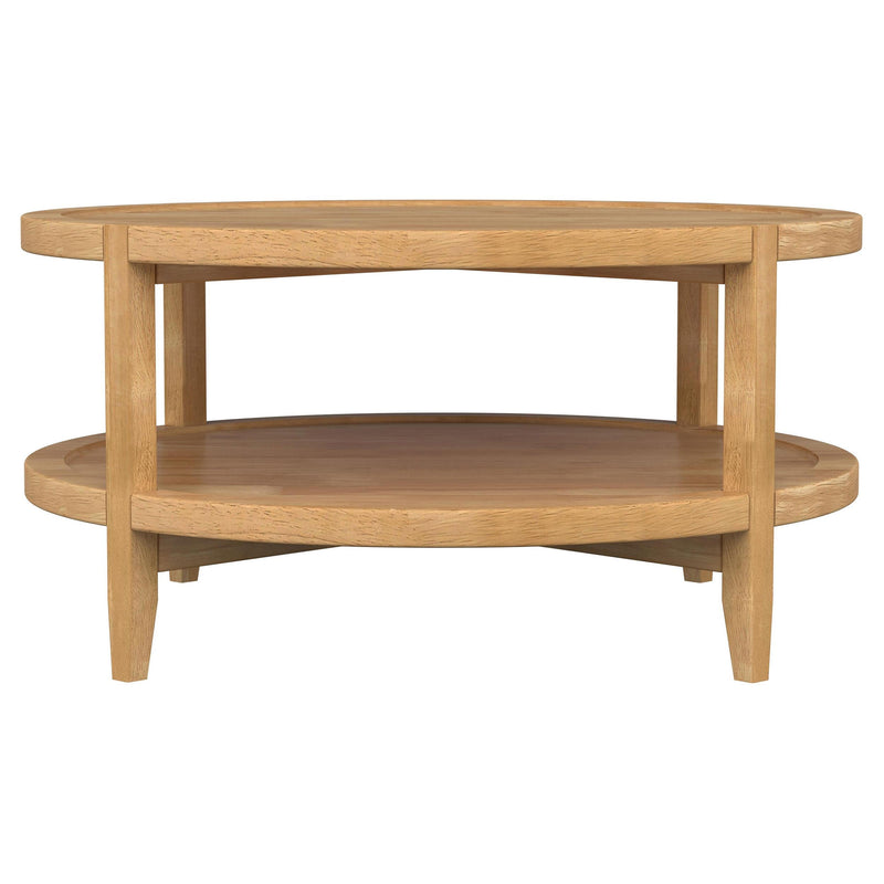 Camillo Round Solid Wood Coffee Table Maple Brown - detail 6
