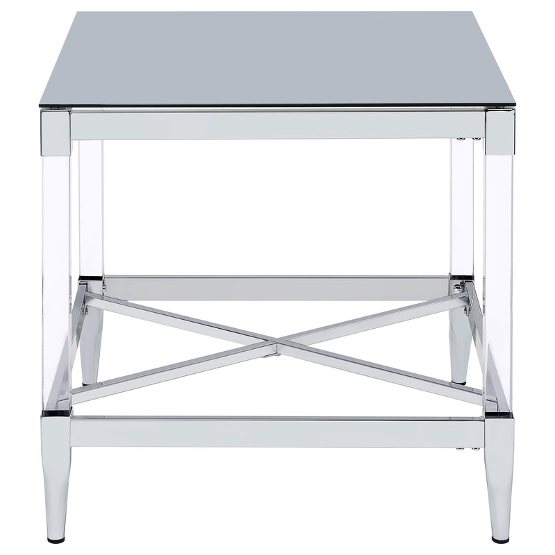 Lindley Square Tempered Mirror Acrylic Side End Table