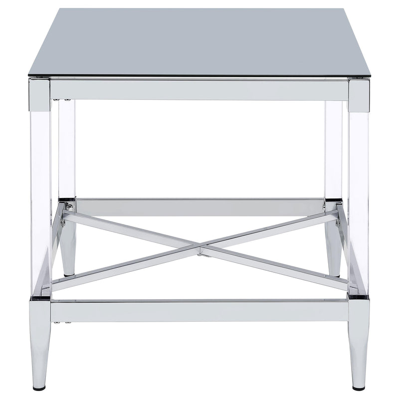 Lindley Square Tempered Mirror Acrylic Side End Table