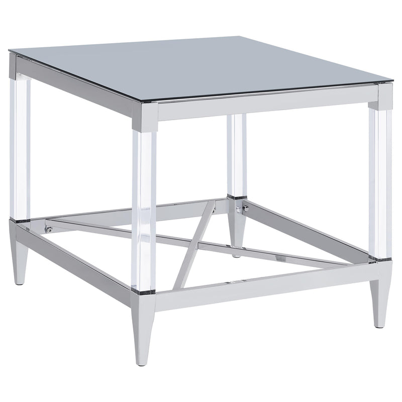 Lindley 3-piece Square Coffee and End Table Set Chrome - detail 3