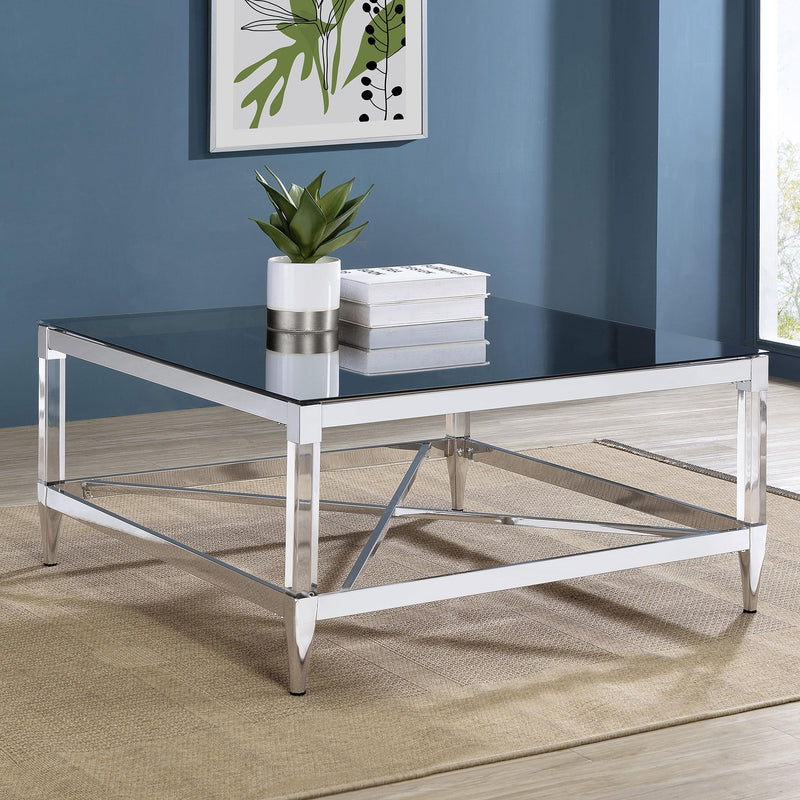 Lindley Square Tempered Mirror Acrylic Coffee Table