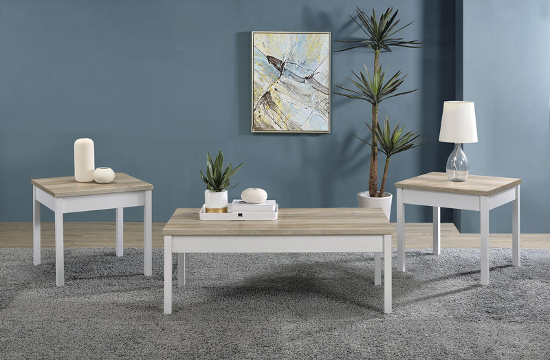 Stacie 3-piece Coffee Table Set Distressed Pine and