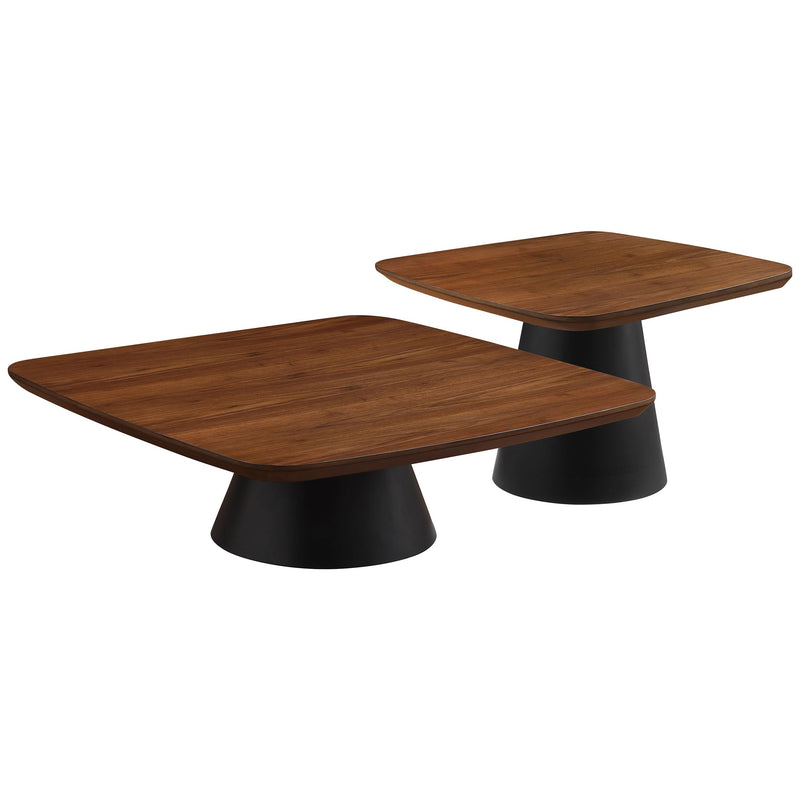 Eason 2-piece Coffee Table Set Walnut and