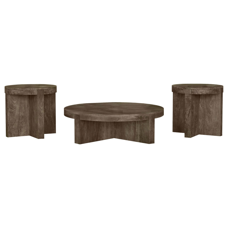 Kinkaid 3-piece Solid Wood Coffee and End Table Set Brown - alternate view