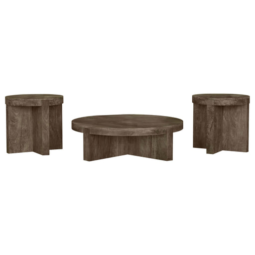 Kinkaid 3-piece Solid Wood Coffee and End Table Set Brown - alternate view