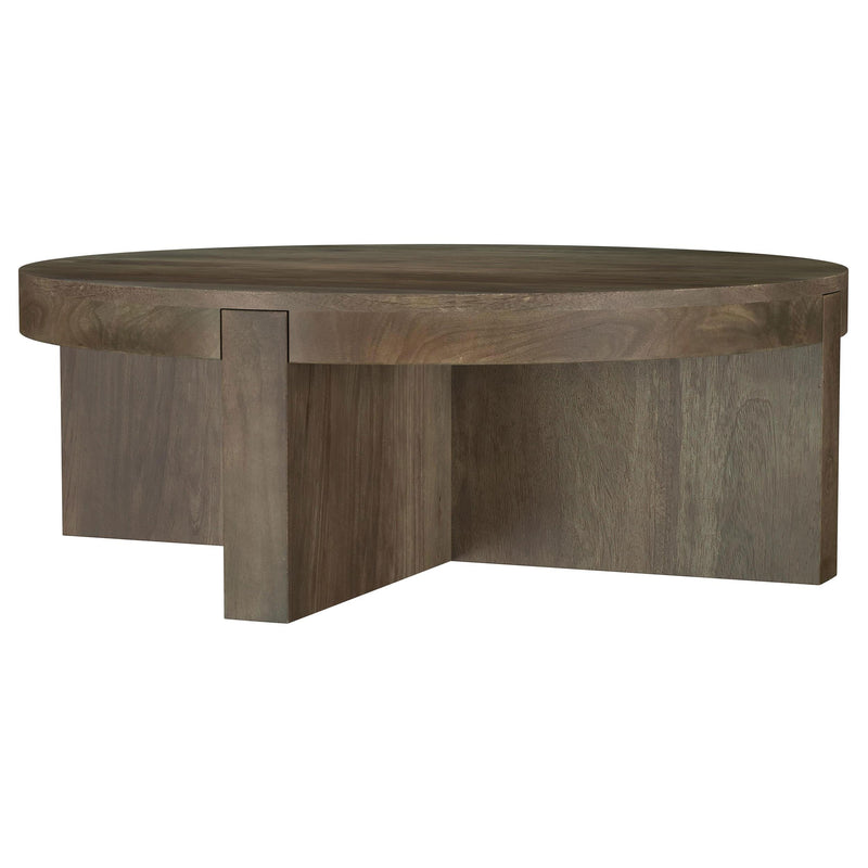 Kinkaid Round Solid Mango Wood Coffee Table