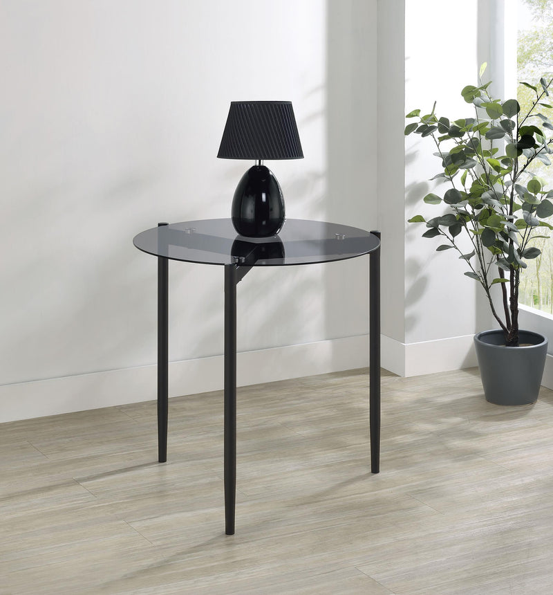 Rosalie Round Smoked Glass Top End Table