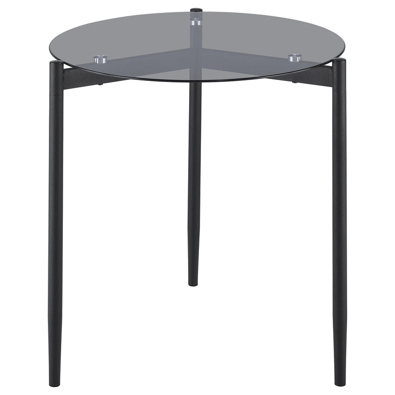Rosalie Round Smoked Glass Top End Table