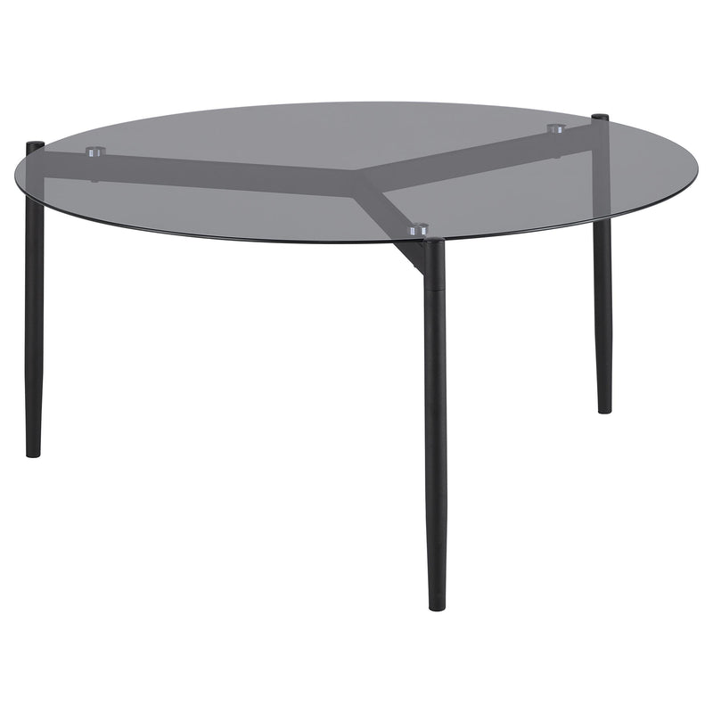 Rosalie Round Smoked Glass Top Coffee Table
