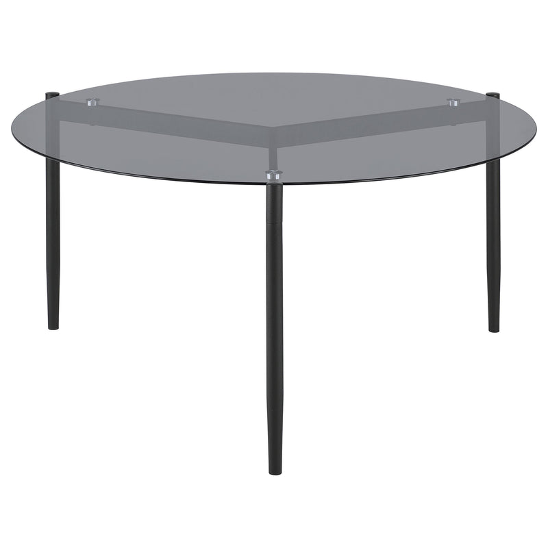 Rosalie Round Smoked Glass Top Coffee Table