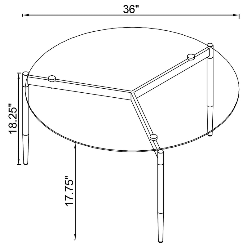 Rosalie Round Smoked Glass Top Coffee Table