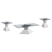 Jenny 3-piece Rectangular Coffee and End Table Set Chrome - alternate view