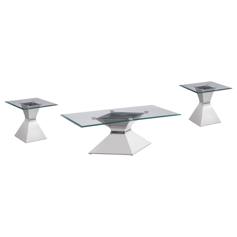 Jenny 3-piece Rectangular Coffee and End Table Set Chrome - alternate view