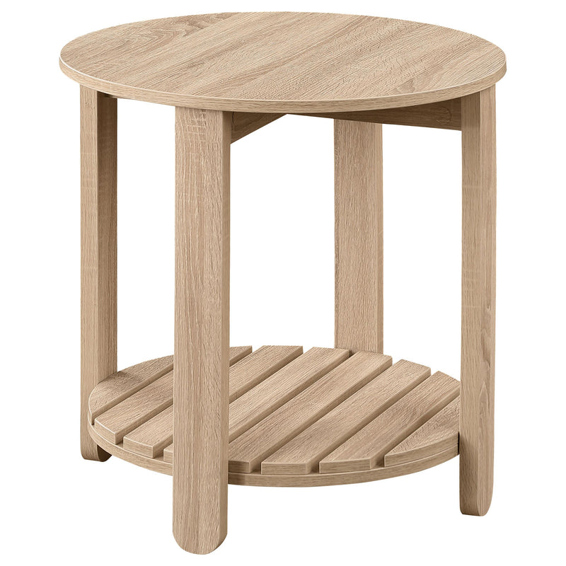 Fowler 1-shelf Round Engineered Wood Side End Table