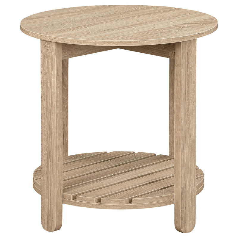 Fowler 1-shelf Round Engineered Wood Side End Table