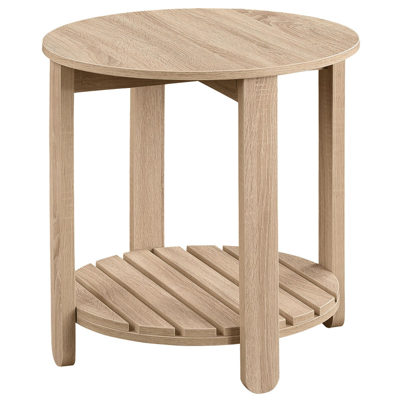 Fowler 1-shelf Round Engineered Wood Side End Table