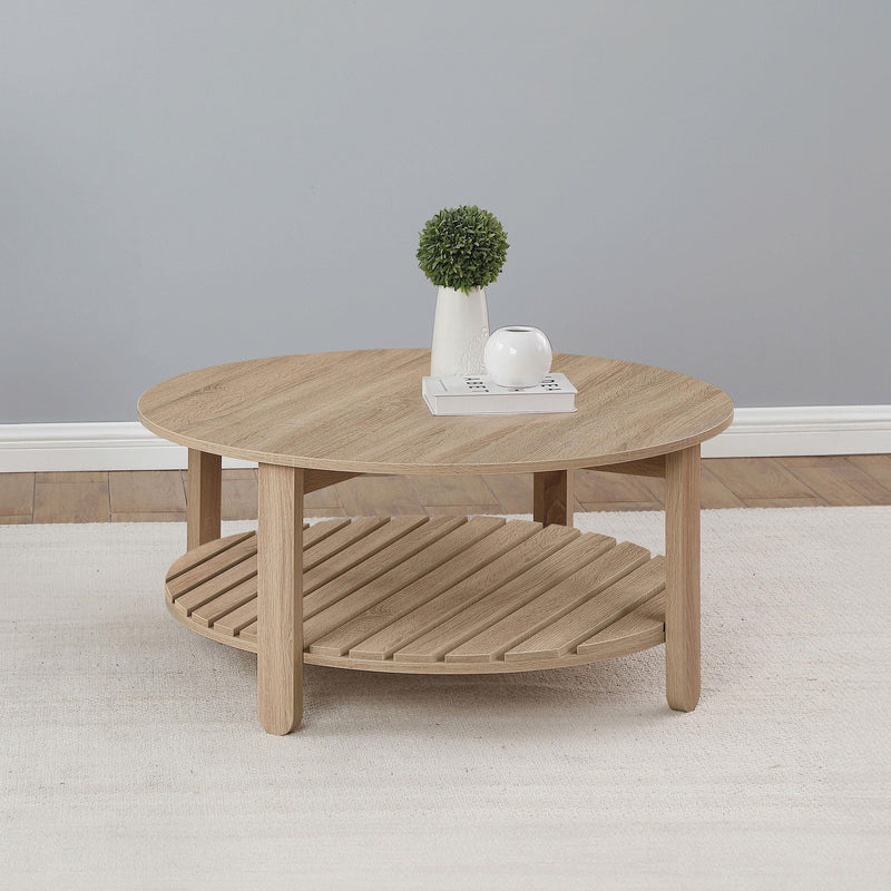 Fowler 1-shelf Round Engineered Wood Coffee Table