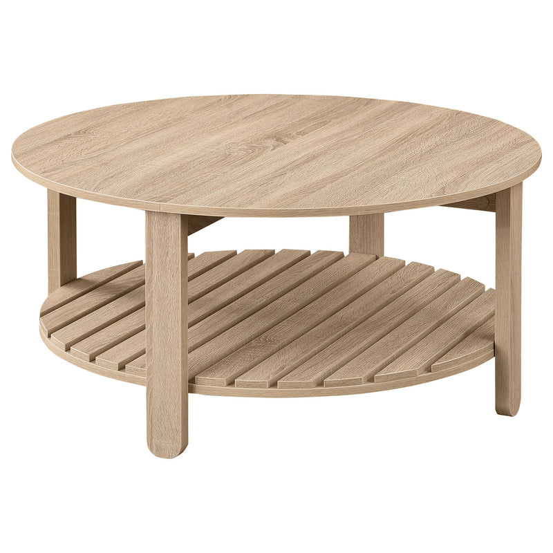 Fowler 1-shelf Round Engineered Wood Coffee Table