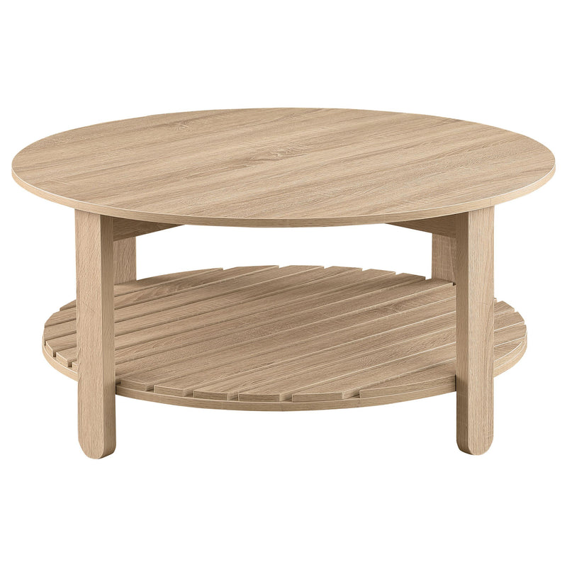 Fowler 1-shelf Round Engineered Wood Coffee Table