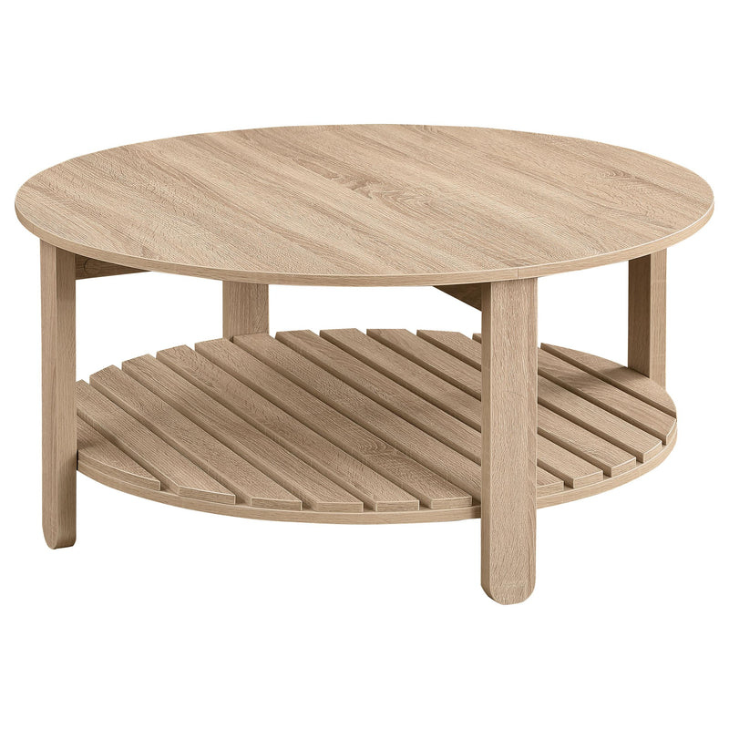 Fowler 1-shelf Round Engineered Wood Coffee Table