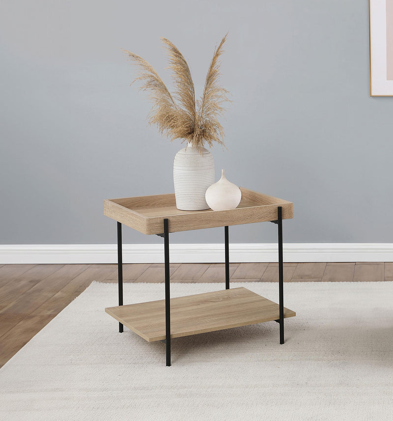 Fallon Square Engineered Wood End Table Light
