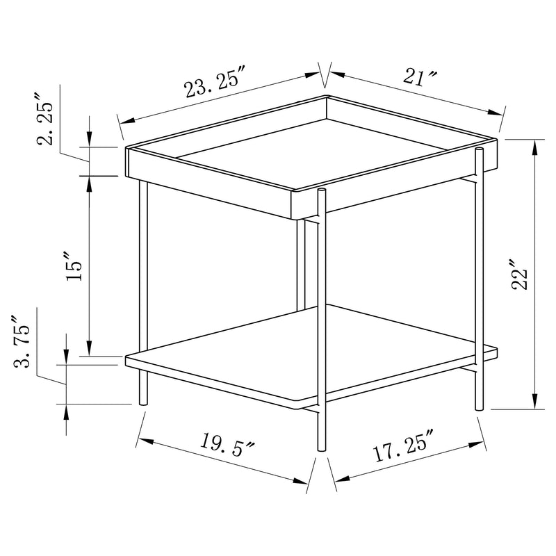 Fallon Square Engineered Wood End Table Light