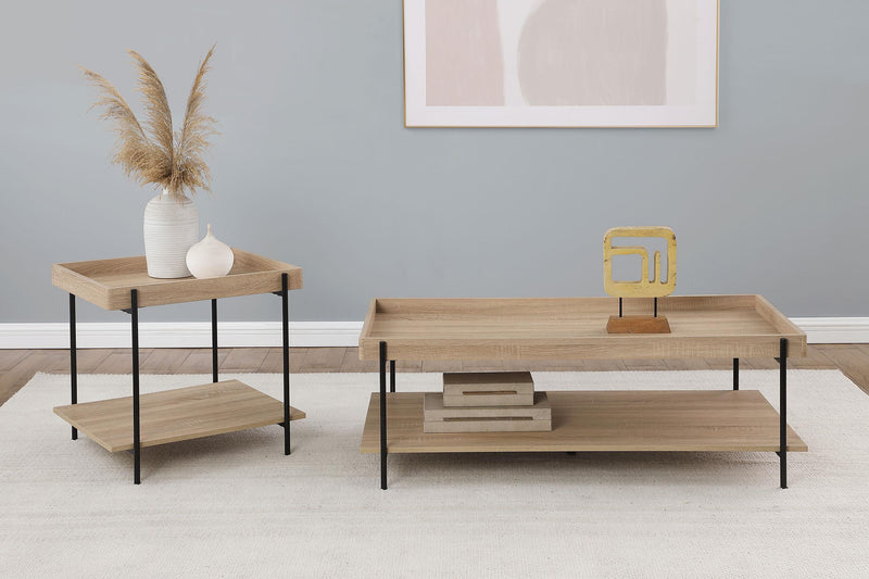 Fallon Square Engineered Wood End Table Light
