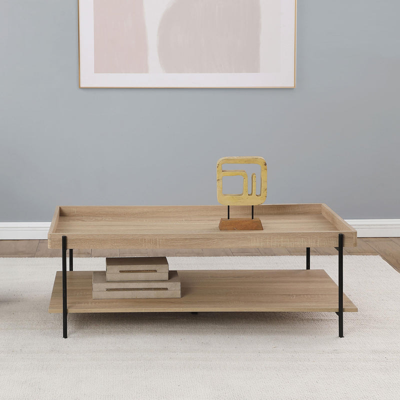 Fallon Rectangular Engineered Wood Coffee Table Light