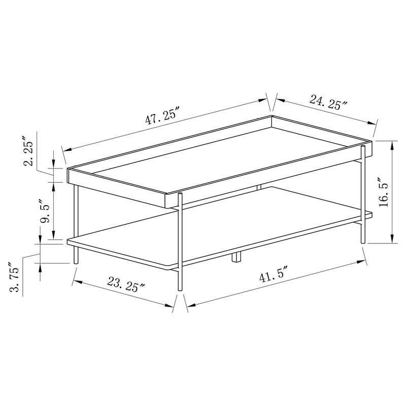 Fallon Rectangular Engineered Wood Coffee Table Light