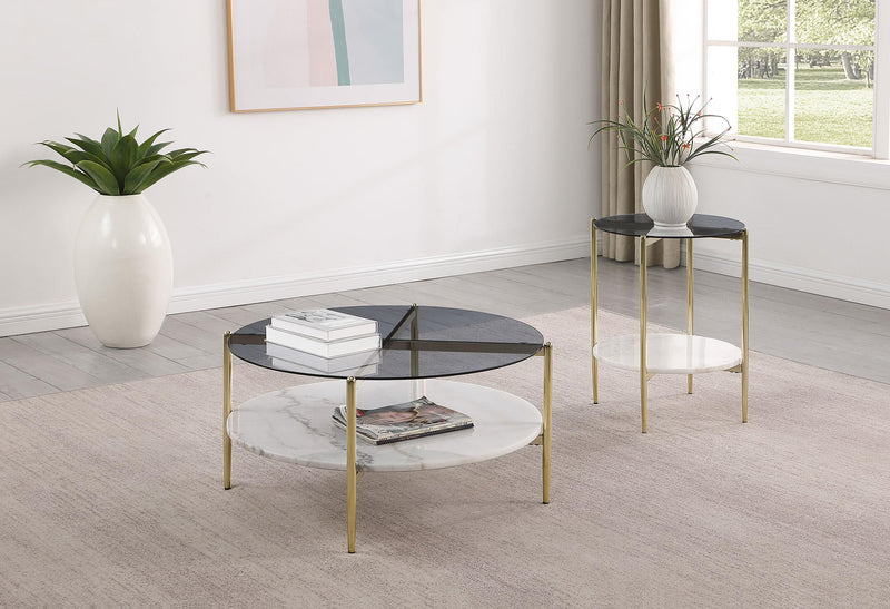 Jonelle 2-piece Round Coffee and End Table Set