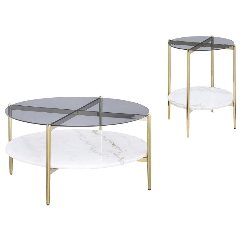 Jonelle 2-piece Round Coffee and End Table Set