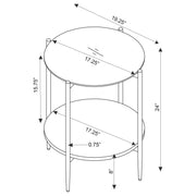 Jonelle 3-piece Round Coffee and End Table Set Gold - detail 5