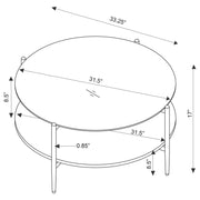 Jonelle 3-piece Round Coffee and End Table Set Gold - detail 6