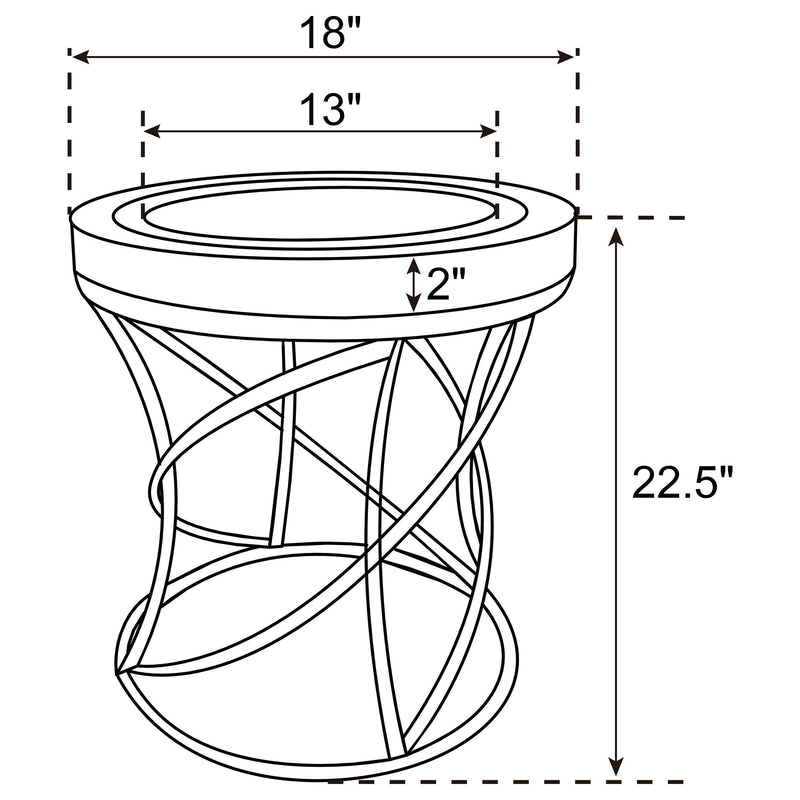 Elise Round Mirror Top Stainless Steel End Table