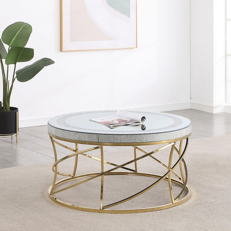 Elise Round Mirror Top Stainless Steel Coffee Table