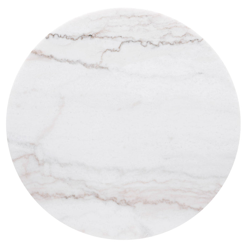 Jason Round Marble Top Side End Table White and
