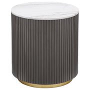 Jason 3-piece Round White Marble Coffee Table Set Charcoal - detail 3