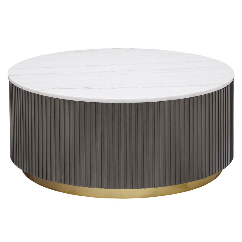 Jason Round Marble Top Coffee Table White and