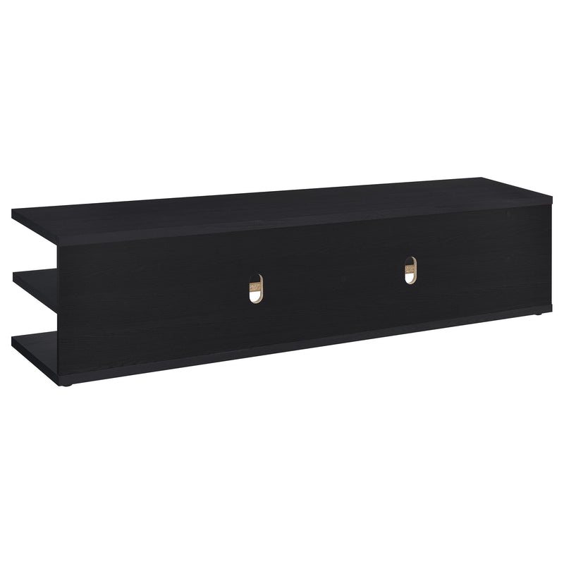 Cartmill 78-inch 2-tier TV Stand Media Console Black - detail 6